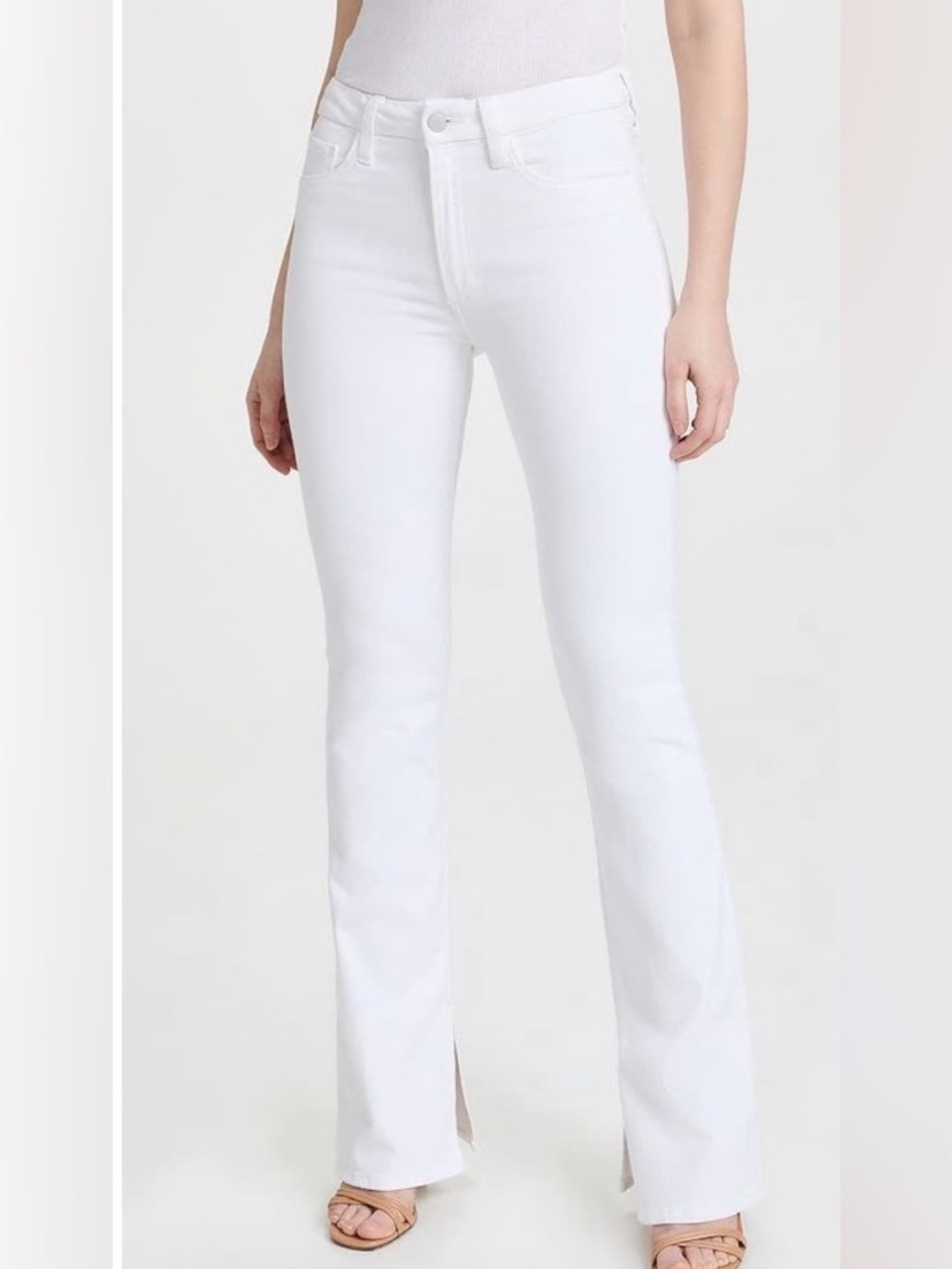 Joe’s Jeans Hi Honey High Rise Bootcut White Front Slit Jeans NWT Size 28